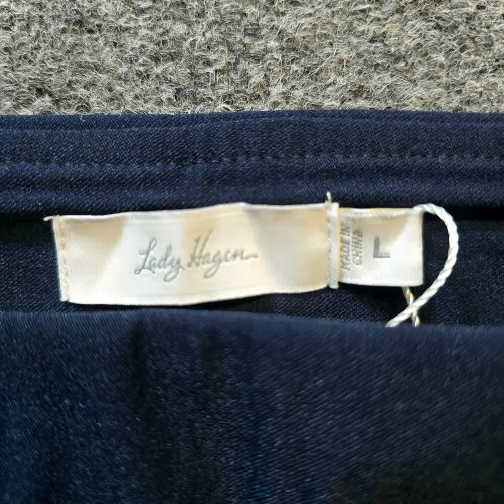Lady Hagan Pants Womens Size Large Blue Pull On Ankle Golf Performance Casual - Picture 4 of 13